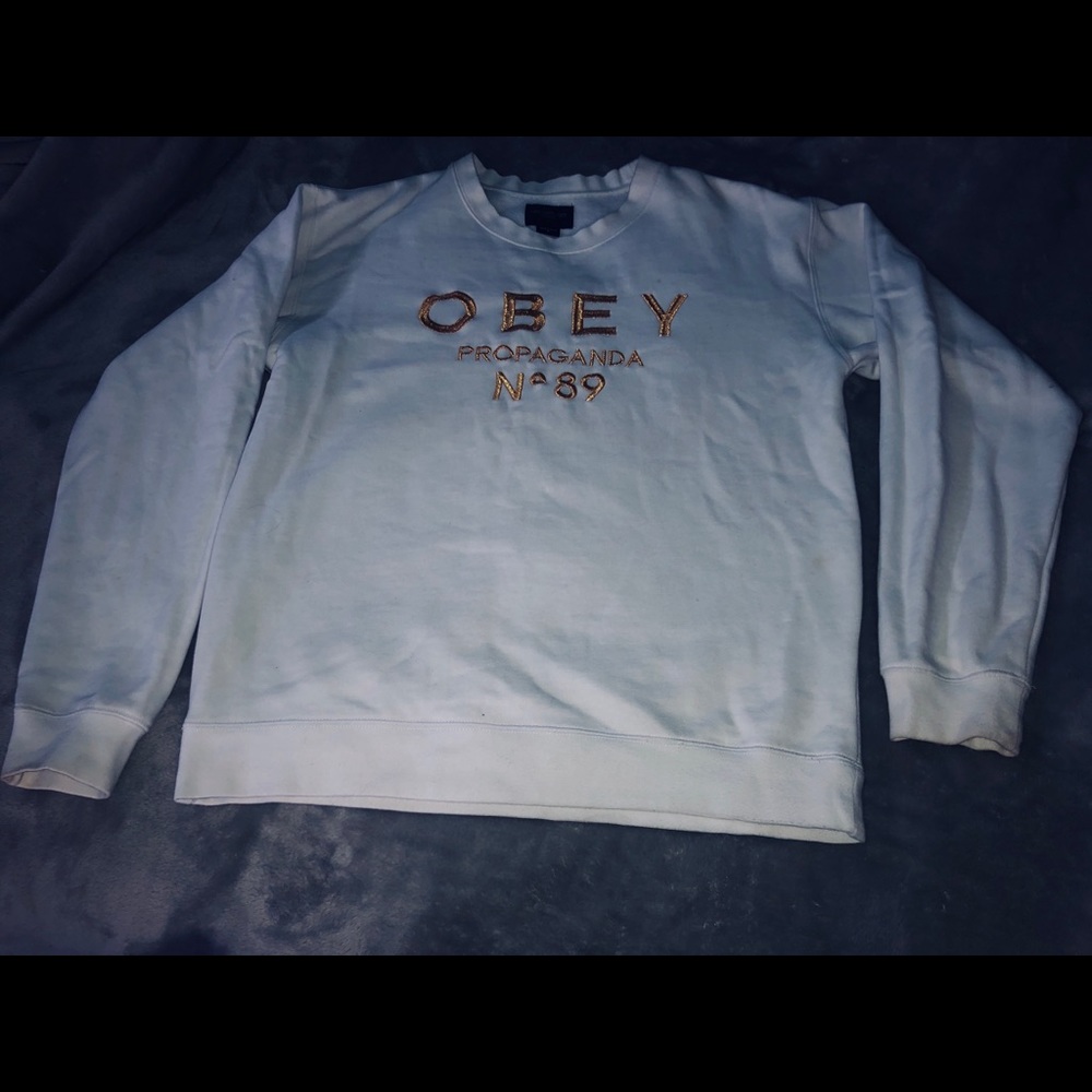 Obey propaganda gold lettering sweater crewneck